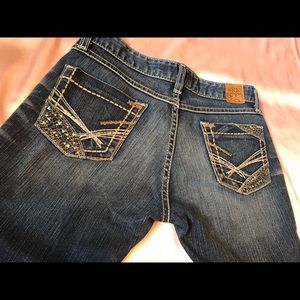 BKE Stella Skinny Low Rise Dark Bling Jeans 28